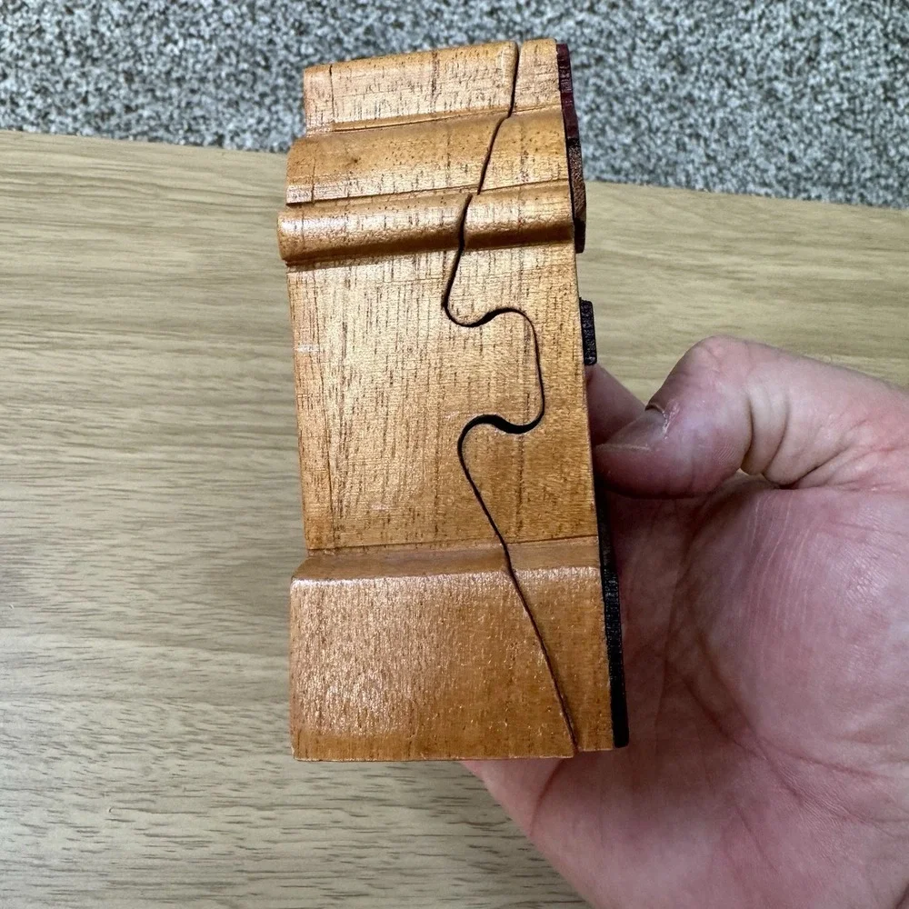 Handcrafted Wooden Lighthouse Shape Secret Jewelry Puzzle Box 4.5